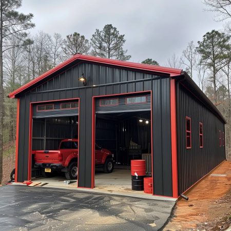 vertical metal 2 car garage