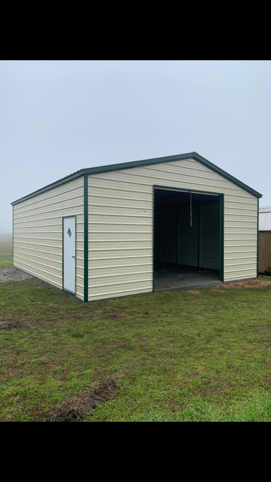 16x20 Metal Building Garage Boxed Eave Roof