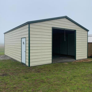 20x20 Metal Building - Garage, Vertical Roof, Installed